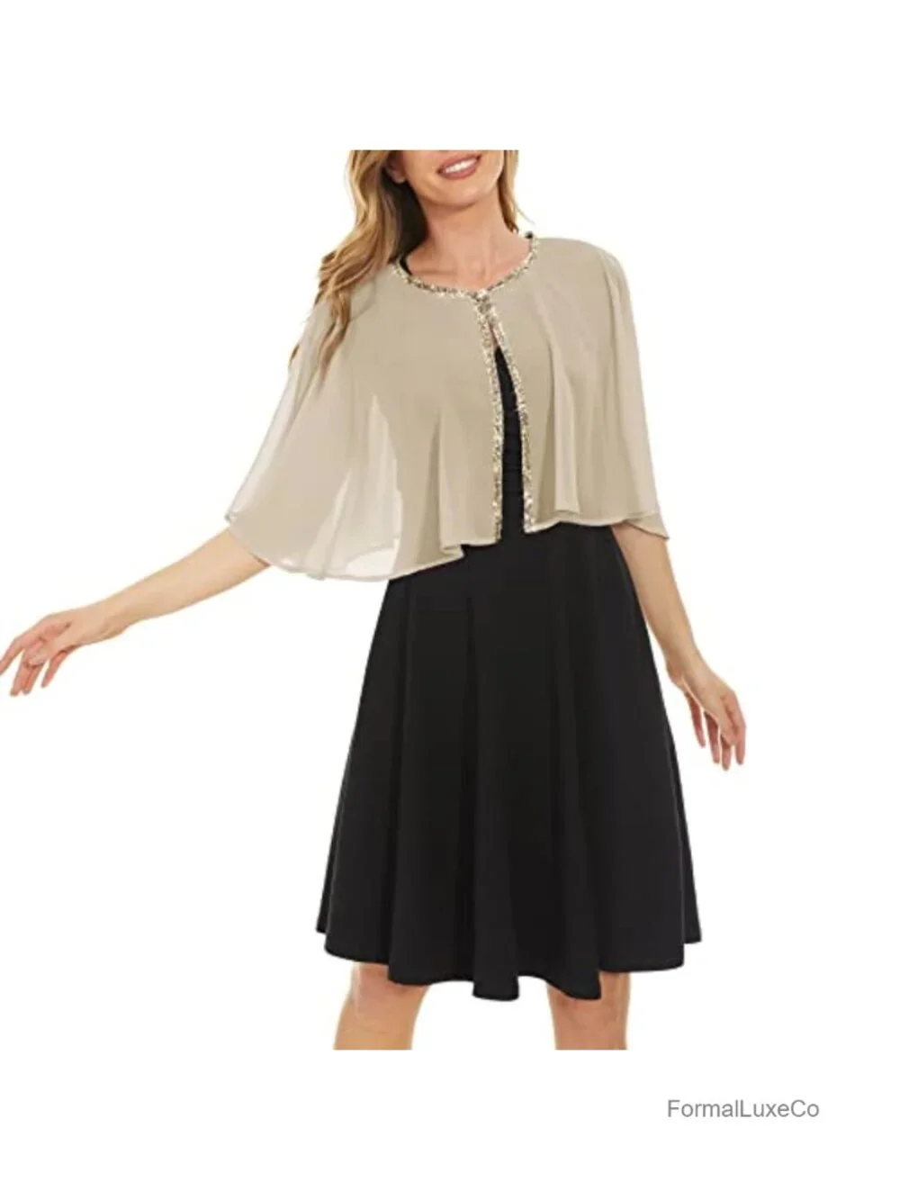 Sequin Chiffon Shawl & Wrap for Wedding Evening Formal Party